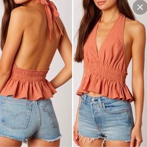 Cotton candy la backless halter top M like new
